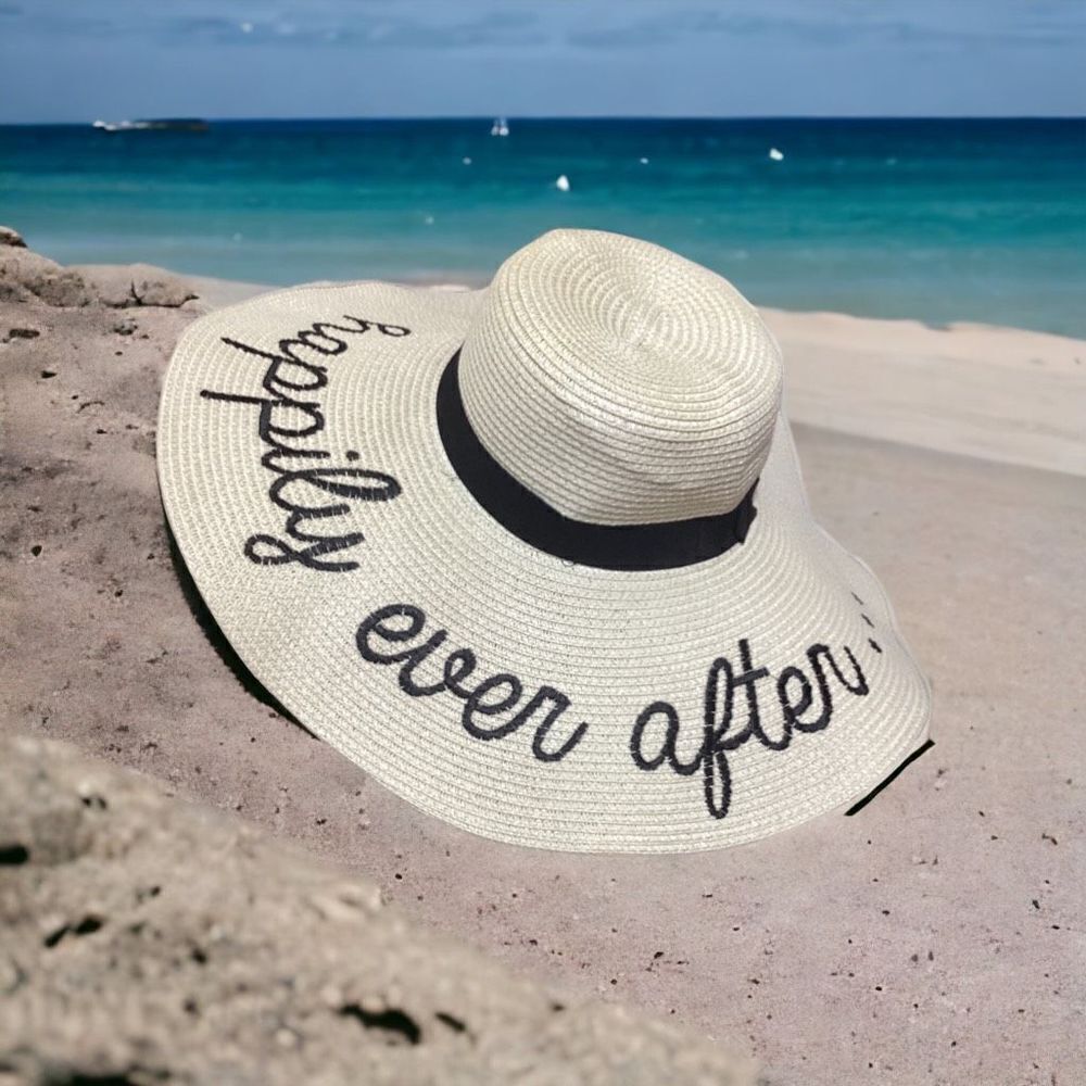 Happily Ever After Floppy Embroidered Sun Hat